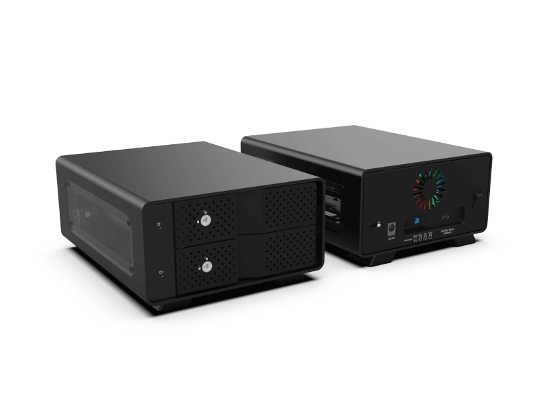 RGB 燈效雙槽 RAID 3.5 吋 SATA HDD 外接機盒